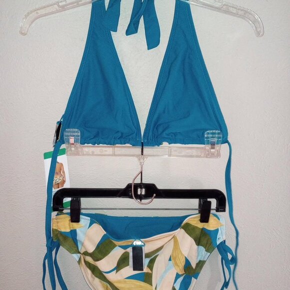 Hurley Women's Size XL UPF 50 Teal Reversible 2 Piece Bikini Swimsuit NWT - Picture 5 of 5